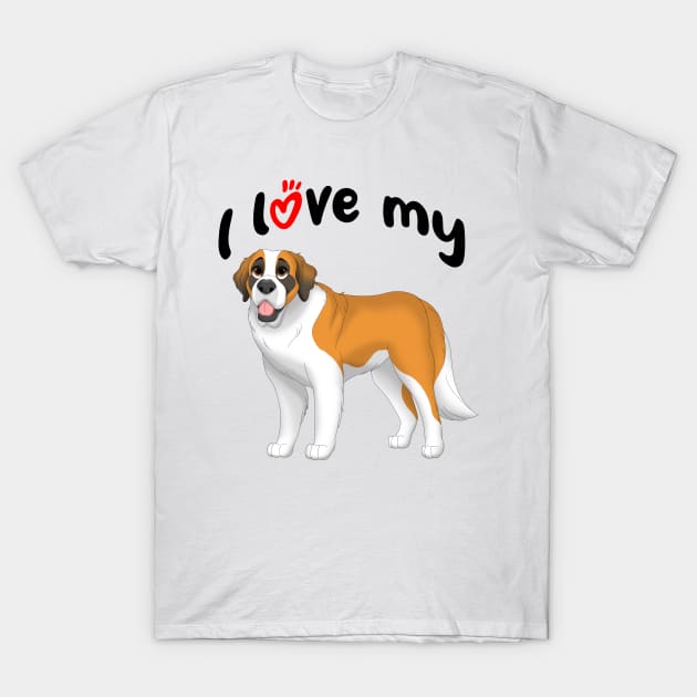 I Love My Saint Bernard Dog T-Shirt by millersye